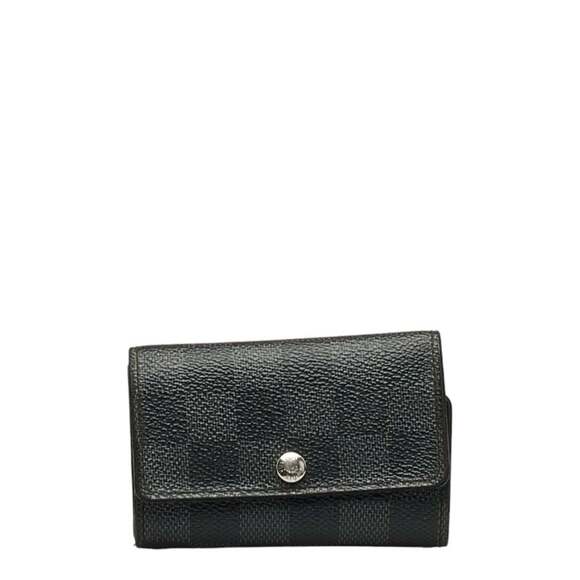 Louis Vuitton Damier Graphite Multicle 6 Key Case N62662 Black PVC Leather Me...